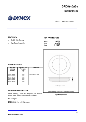 DRD6140A26 Datasheet PDF Dynex Semiconductor