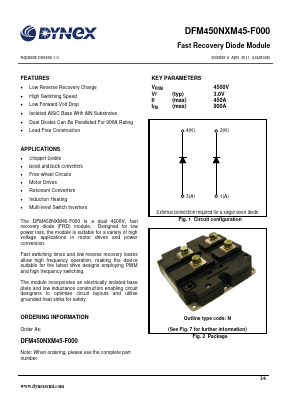 DFM450NXM45-F000 Datasheet PDF Dynex Semiconductor