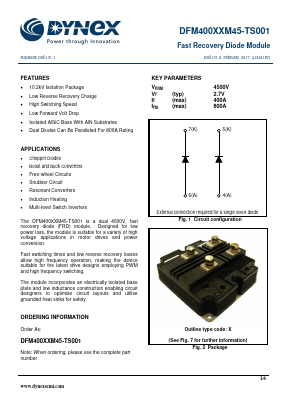 DFM400XXM45-TS001 Datasheet PDF Dynex Semiconductor