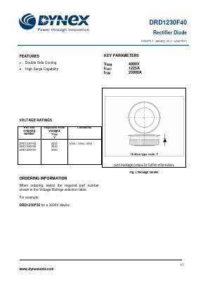 DRD1230F36 Datasheet PDF Dynex Semiconductor