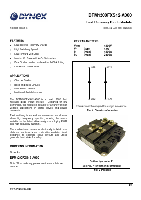 DFM1200FXS12-A000 Datasheet PDF Dynex Semiconductor