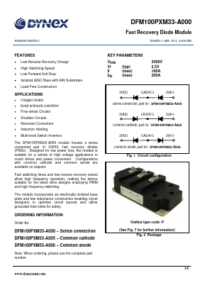 DFM100PXM33-A000 Datasheet PDF Dynex Semiconductor