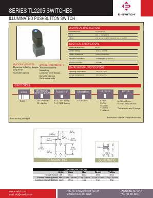 TL2205EECPXB Datasheet PDF E-SWITCH