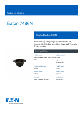 7486N Datasheet PDF Eaton All Rights Reserved.