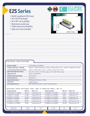 E2S Datasheet PDF Ecliptek Corporation
