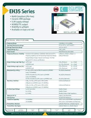 EH3525TTS-24.000MTR Datasheet PDF Ecliptek Corporation