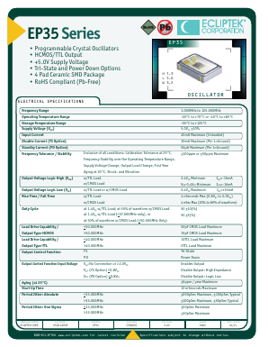 EP3500ETTTSL-24.000MTR Datasheet PDF Ecliptek Corporation