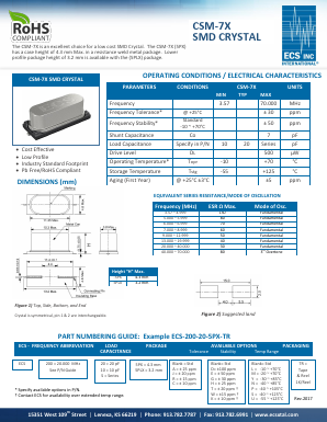 CSM-7X Datasheet PDF ECS, Inc.