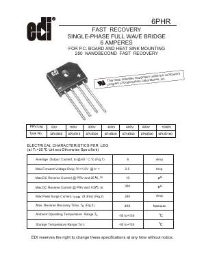 6PHR60 Datasheet PDF Electronic devices inc.