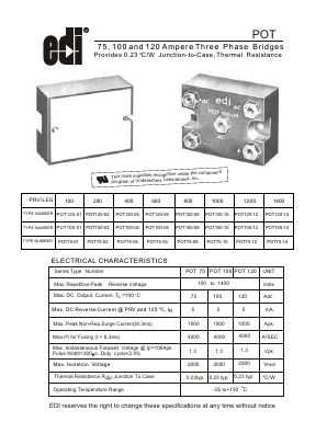 POT120-08 Datasheet PDF Electronic devices inc.