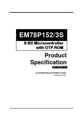 EM78P152 Datasheet PDF Elan Microelectronics Corp