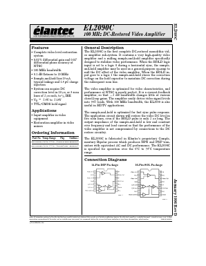 EL2090CN Datasheet PDF Elantec -> Intersil