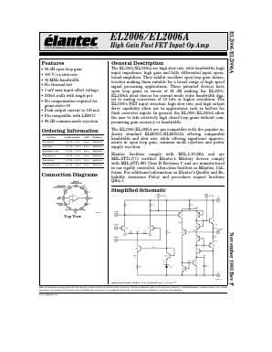 EL2006G/883B Datasheet PDF Elantec -> Intersil