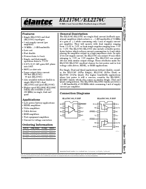 EL2276C Datasheet PDF Elantec -> Intersil
