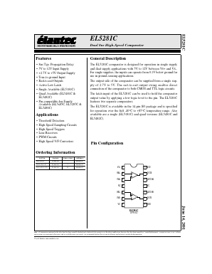 EL5281CS-T7 Datasheet PDF Elantec -> Intersil