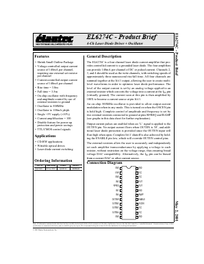 EL6274C Datasheet PDF Elantec -> Intersil