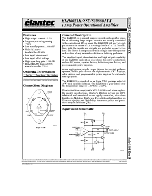 ELH0021K Datasheet PDF Elantec -> Intersil