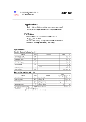 B1135 Datasheet PDF eleflow technologies co., ltd.