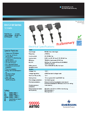 DA12-120UK-M Datasheet PDF Emerson Network Power