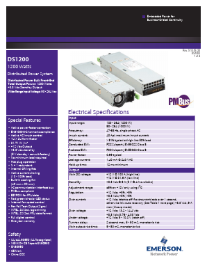 DS1200-3 Datasheet PDF Emerson Network Power