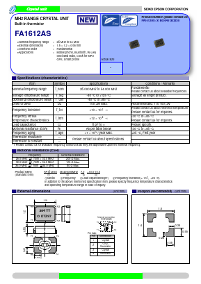 FA1612AS Datasheet PDF Seiko Epson Corp