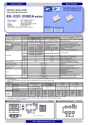 EG-2102CA Datasheet PDF Epson ToYoCom