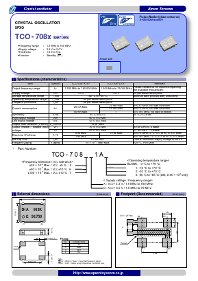TCO-7087X1A Datasheet PDF Epson ToYoCom