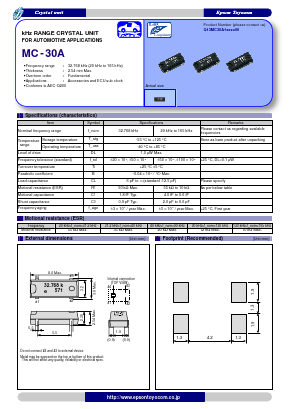 Q13MC30A1XXXX00 Datasheet PDF Epson ToYoCom