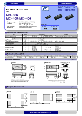 MC-306 Datasheet PDF Epson ToYoCom