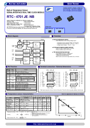 RTC-4701JE Datasheet PDF Epson ToYoCom