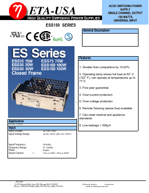 ESS150-36 Datasheet PDF ETA-USA
