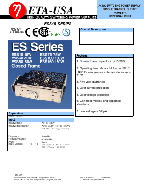 ESS15-48 Datasheet PDF ETA-USA