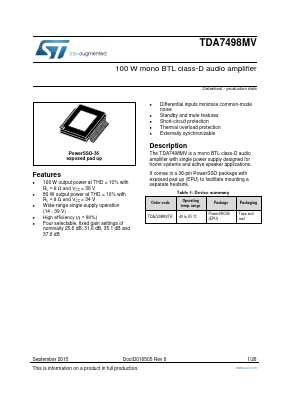 TDA7498MV Datasheet PDF ETC