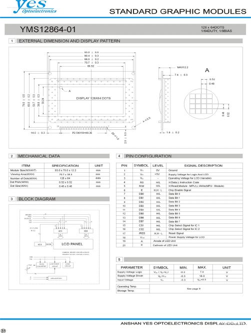 YMS12864-01 Datasheet PDF ETC