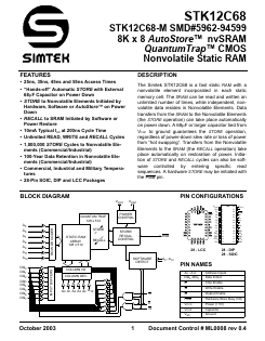 STK12C68-45 Datasheet PDF ETC