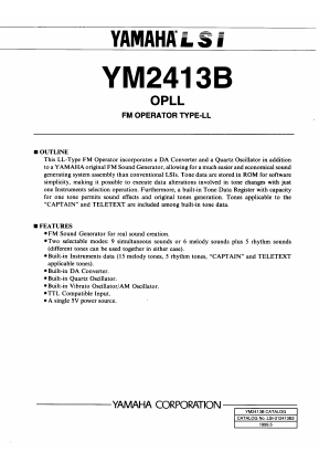 YM2413B Datasheet PDF ETC