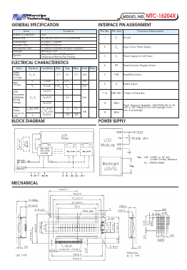 MTC-16204X Datasheet PDF ETC