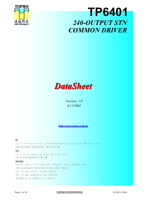 TP6401 Datasheet PDF ETC