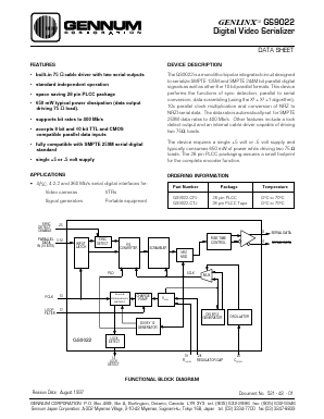 GS9022-CPJ Datasheet PDF ETC