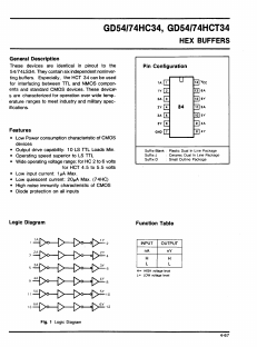 GD74HC34D Datasheet PDF ETC1
