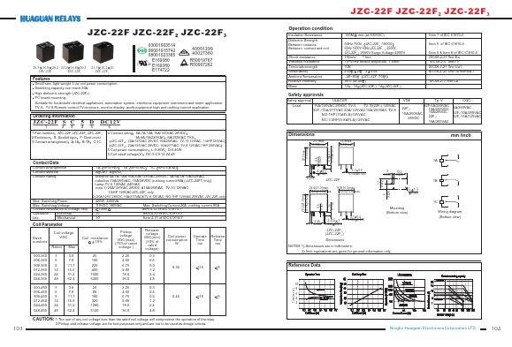 JZC-22F3FC12DDC9V Datasheet PDF ETC1
