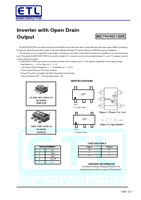 MC74VHC1G05DFT1 Datasheet PDF E-Tech Electronics LTD