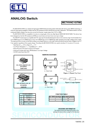 MC74VHC1GT66 Datasheet PDF E-Tech Electronics LTD