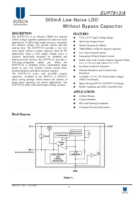 EUP7913-285VIR1 Datasheet PDF Eutech Microelectronics Inc