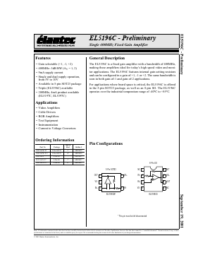 EL5196CS-T7 Datasheet PDF Elantec -> Intersil