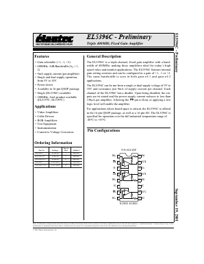 EL5396CS Datasheet PDF Elantec -> Intersil