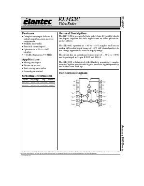EL4453CN Datasheet PDF Elantec -> Intersil