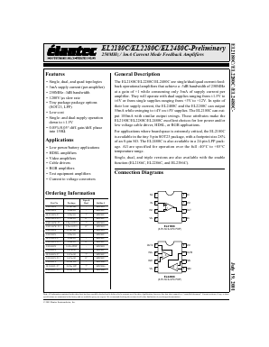 EL2480CL-T13 Datasheet PDF Elantec -> Intersil