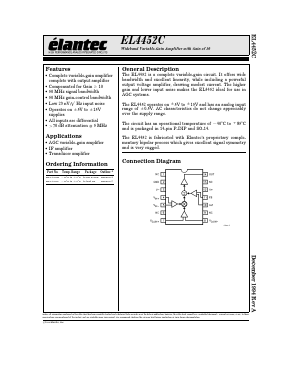 EL4452C Datasheet PDF Elantec -> Intersil