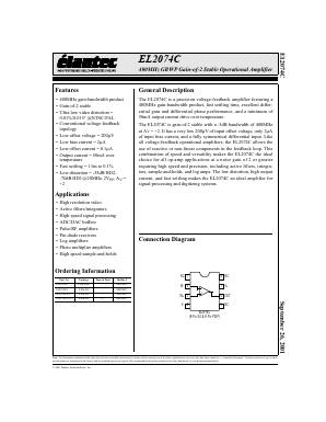 EL2074CN Datasheet PDF Elantec -> Intersil
